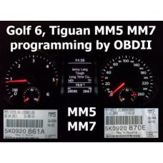 S7.18 VW Golf6, Tiguan MM5, MM7 dashboard programming by OBDII